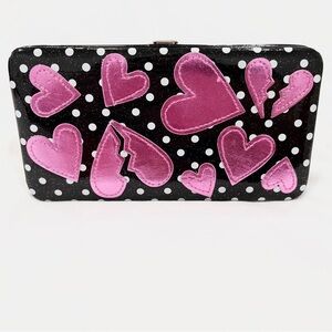 Hot Topic Black and Pink Heart Wallet